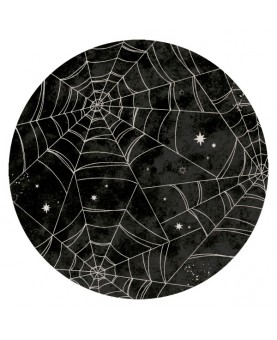 8 Assiettes rondes papier Spiderweb 23 cm