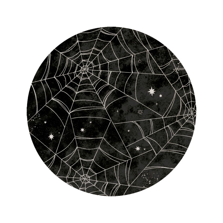 8 Assiettes rondes papier Spiderweb 23 cm