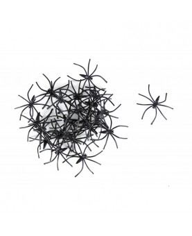 30 araignées noires en plastique