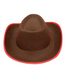 Chapeau shérif brun et rouge enfant
