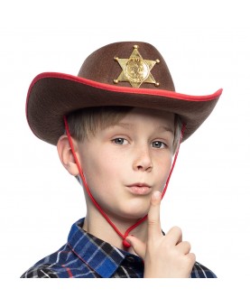Chapeau shérif brun et...