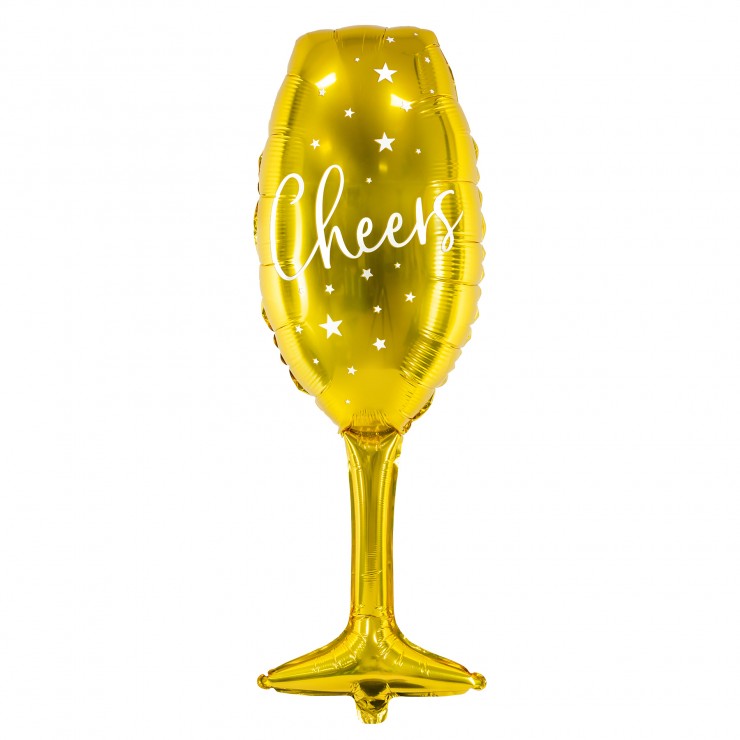 Ballon mylar coupe de champagne cheers