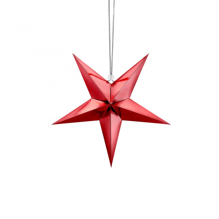 Suspension étoile rouge 30 cm