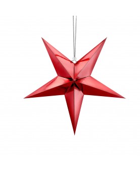 Étoile à suspendre rouge 45 cm