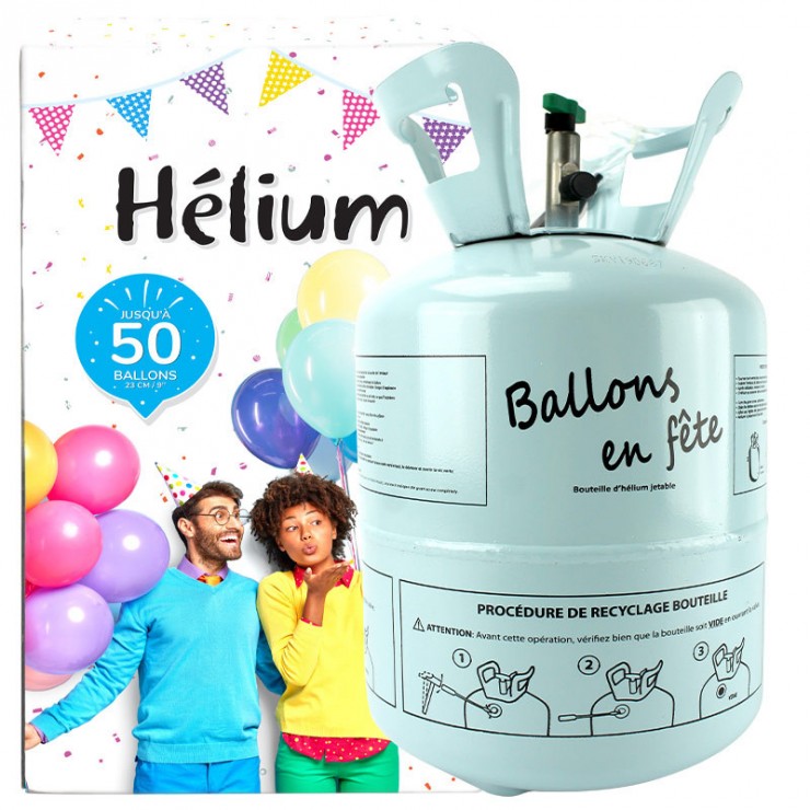 BOUTEILLE HELIUM POUR BALLON 100 - Grande Bouteille Helium Jetable (2x50) -  Bouteille Helium 100 Ballons - Gaz Helium pour 100 Ballon : :  Cuisine et Maison
