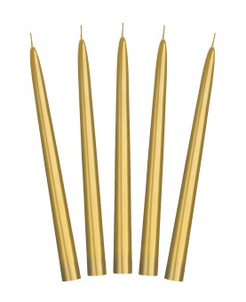 10 bougies dorées 24 cm