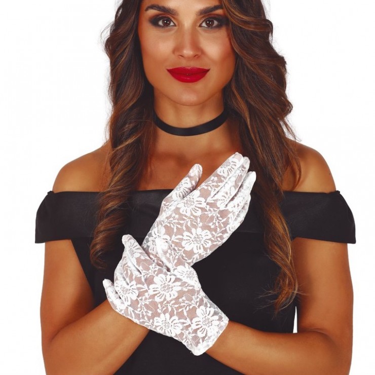 Gants dentelle blanche