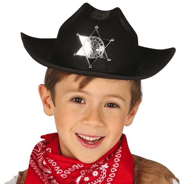 Chapeau shérif noir enfant