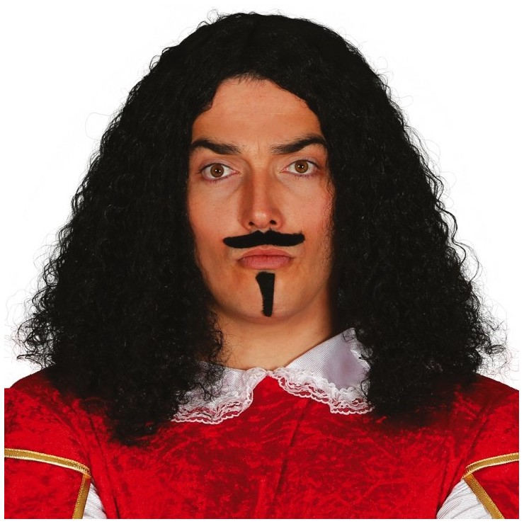 Perruque d'Artagnan avec moustache