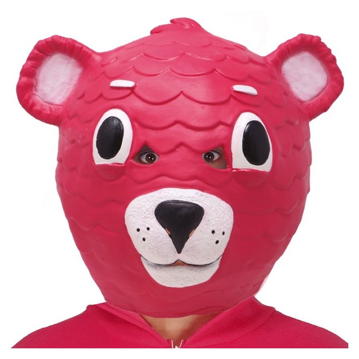 Masque ours rose latex