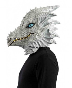 Masque dragon blanc latex