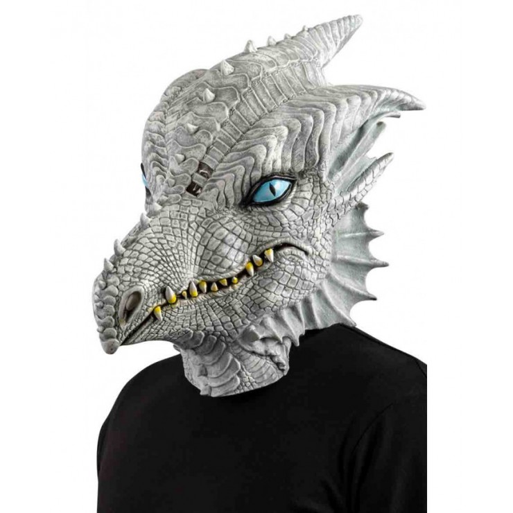Masque dragon blanc latex