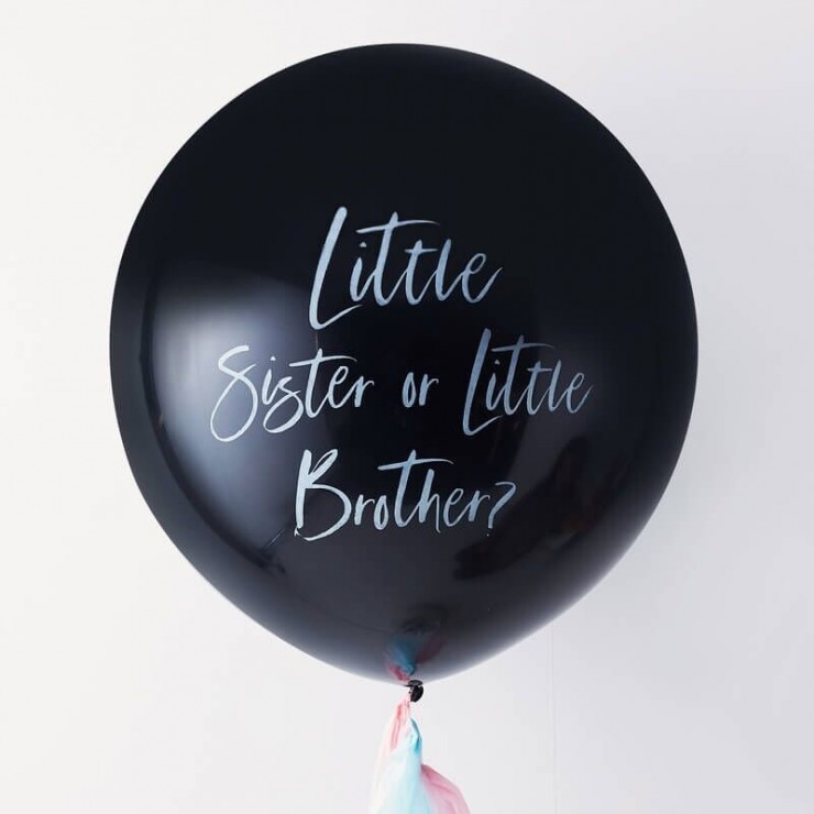 Ballon little brother or sister avec confettis