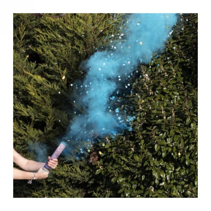 canon confettis + fumigene bleu gender reveal - Boutchic