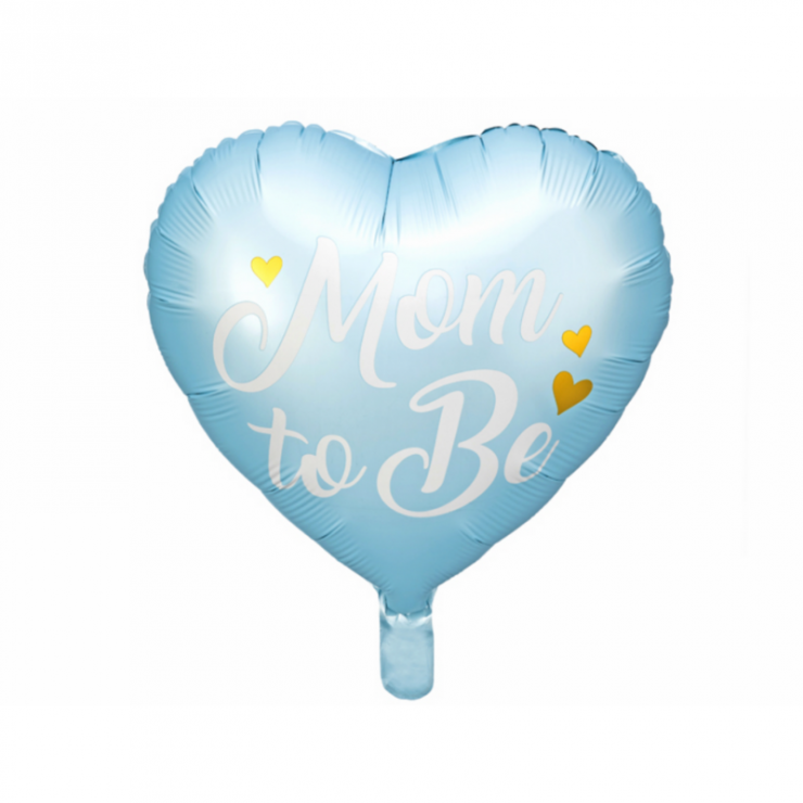 Ballon coeur bleu "Mom to be"
