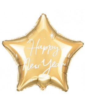 Ballon étoile dorée Happy new year