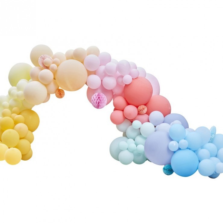 Kit arche de ballons multicolore pastel