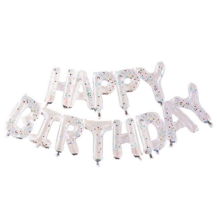 Guirlande ballons Happy Birthday multicolore