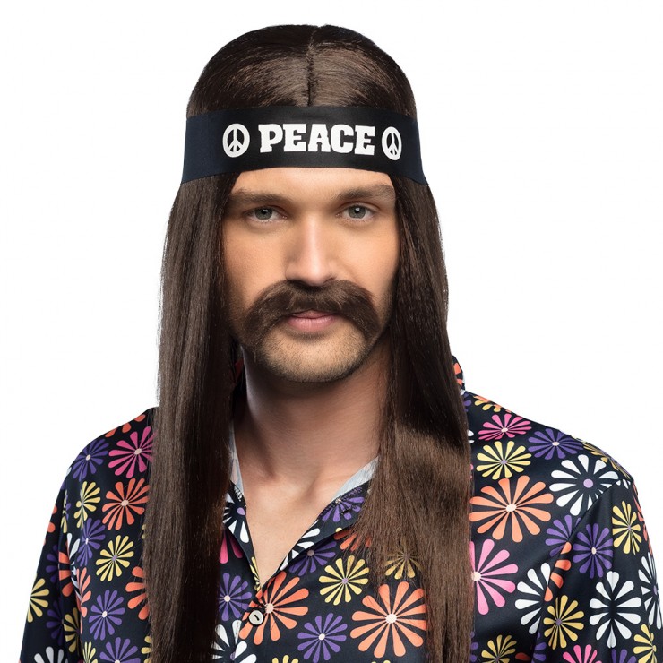 Moustache de Hippie brune