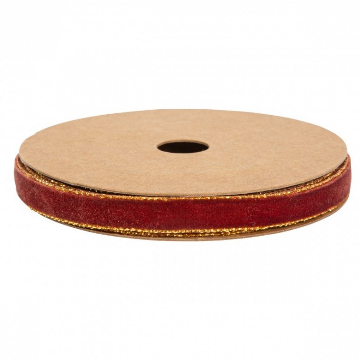 Ruban velours raspberry et or