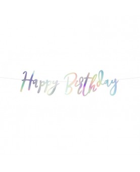 Guirlande Happy Birthday iridescente