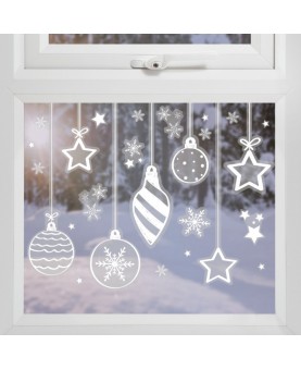 Stickers de fenêtre de Noël blancs