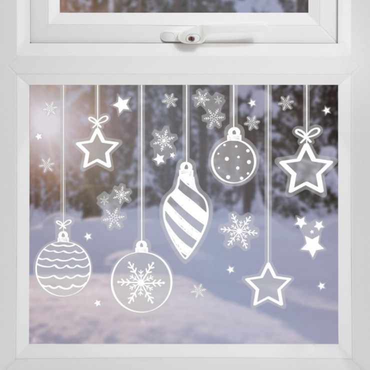 Stickers de fenêtre de Noël blancs