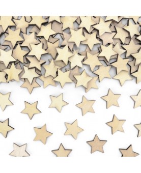 Confettis étoiles en bois