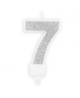 Bougie chiffre 7 pailletée...