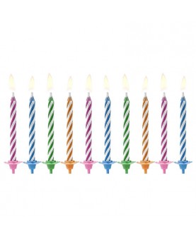 Assortiment bougies d'anniversaires multicolores