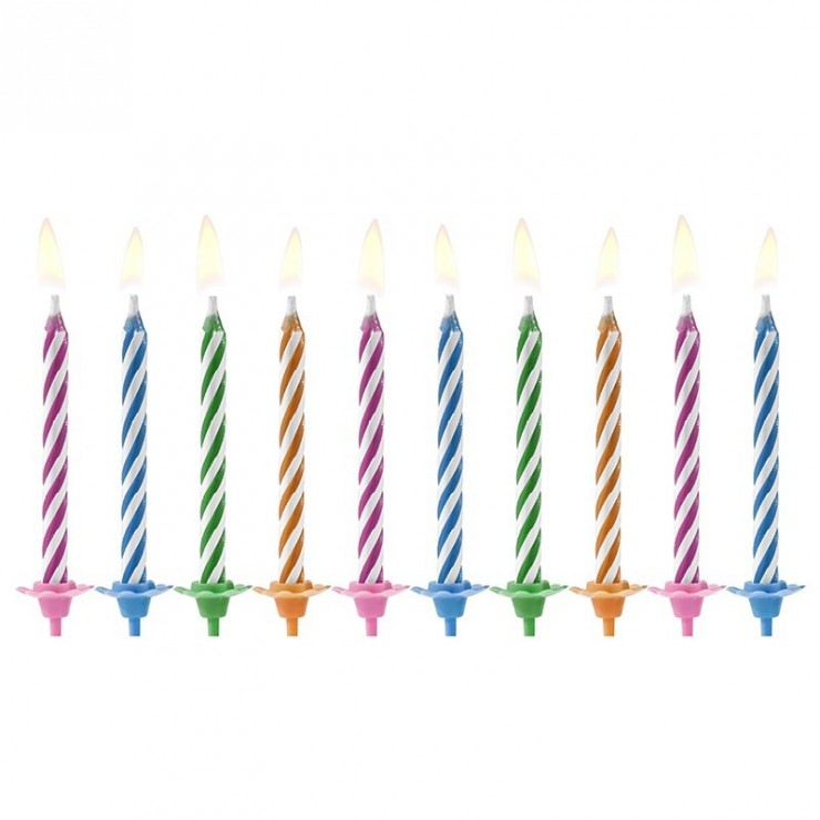 Assortiment bougies d'anniversaires multicolores