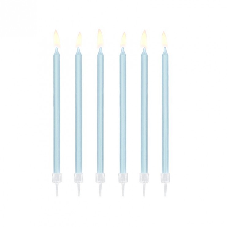 Longues bougies bleues