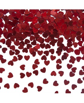 Confettis cœurs rouges 5 mm