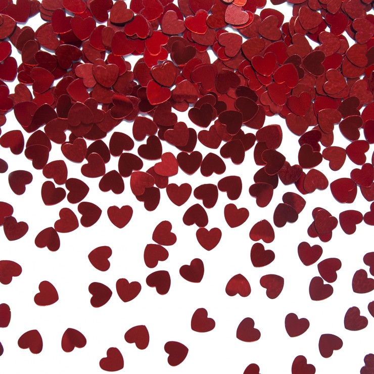 Confettis cœurs rouges 5 mm