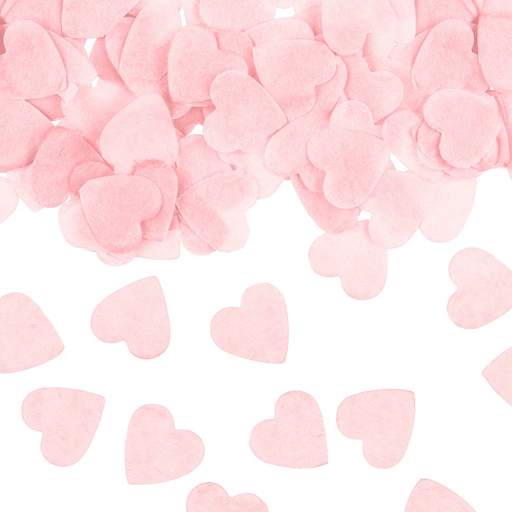 Confettis cœurs roses 16 mm en papier
