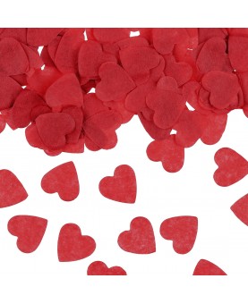 Confettis cœurs rouges 16 mm en papier
