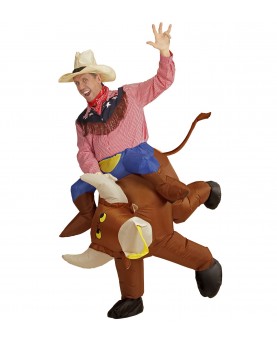Déguisement gonflable cowboy rodeo adulte