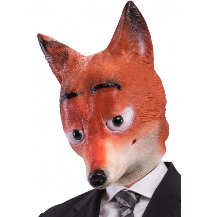 Masque de renard en plastique souple