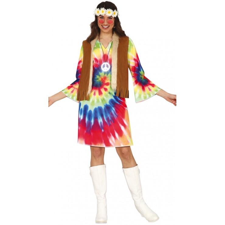 Déguisement femme hippie tie & dye