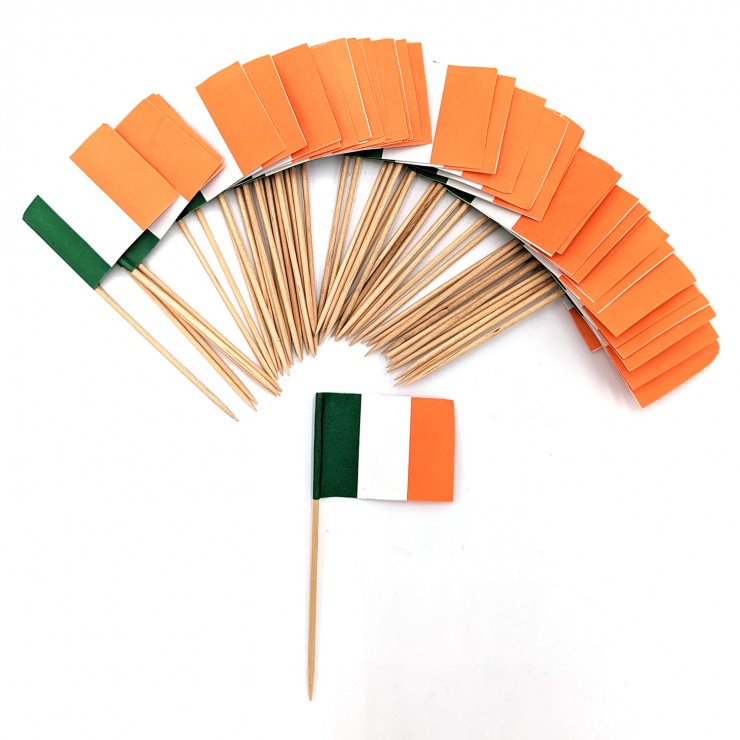50 mini drapeaux Irlandais sur pic