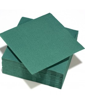 50 serviettes vert sapin 25 cm