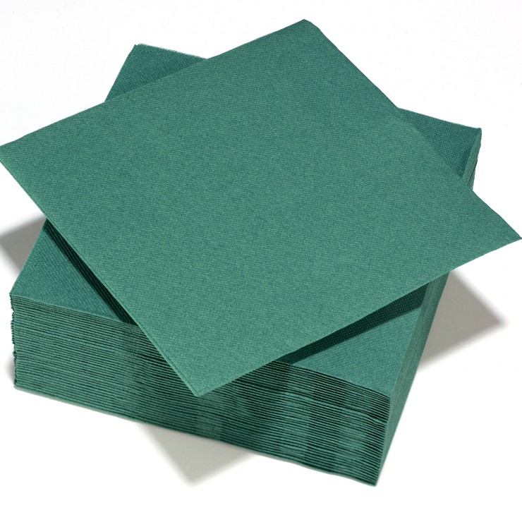 50 serviettes vert sapin 25 cm