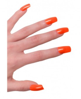 Ongles orange fluo