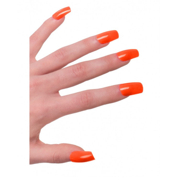 Ongles orange fluo