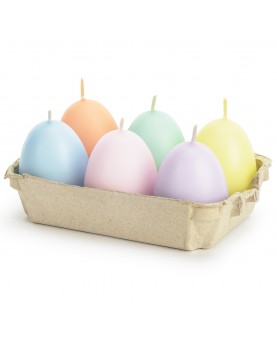 6 bougies œufs pastel