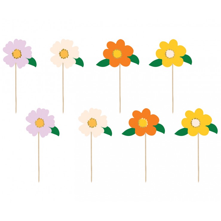 8 cake toppers fleur