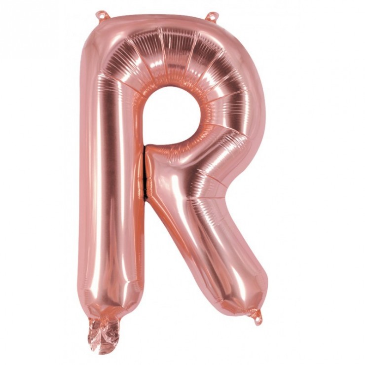Ballon mylar lettre R rose gold 100cm - Fiesta Republic