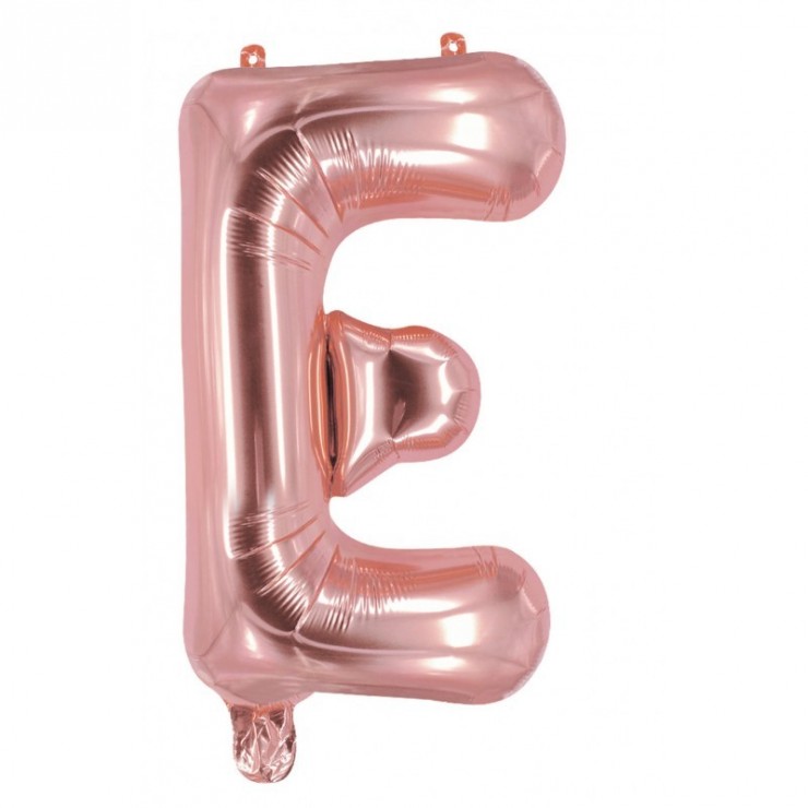 Ballon mylar lettre E rose gold 100cm