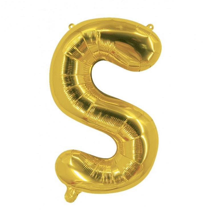 Ballon mylar lettre S or 40cm
