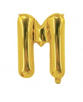 Ballon mylar lettre M or 40cm